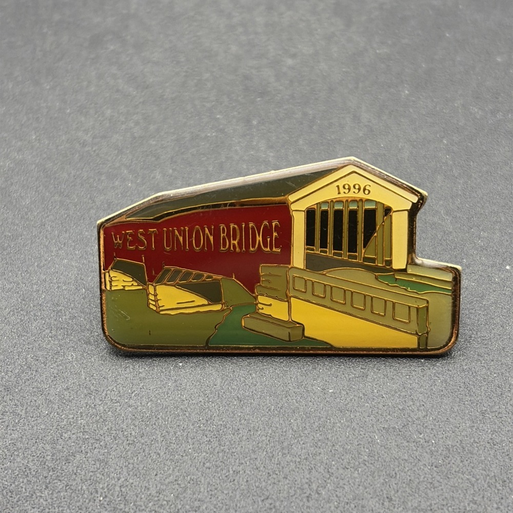 West Union Bridge 1996 Indiana Covered Bridge Lapel Hat Pin